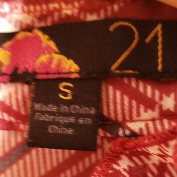 Forever 21 Womens Maroon Sleeveless High Neck Semi Sheer Blouse Small - Picture 5 of 6